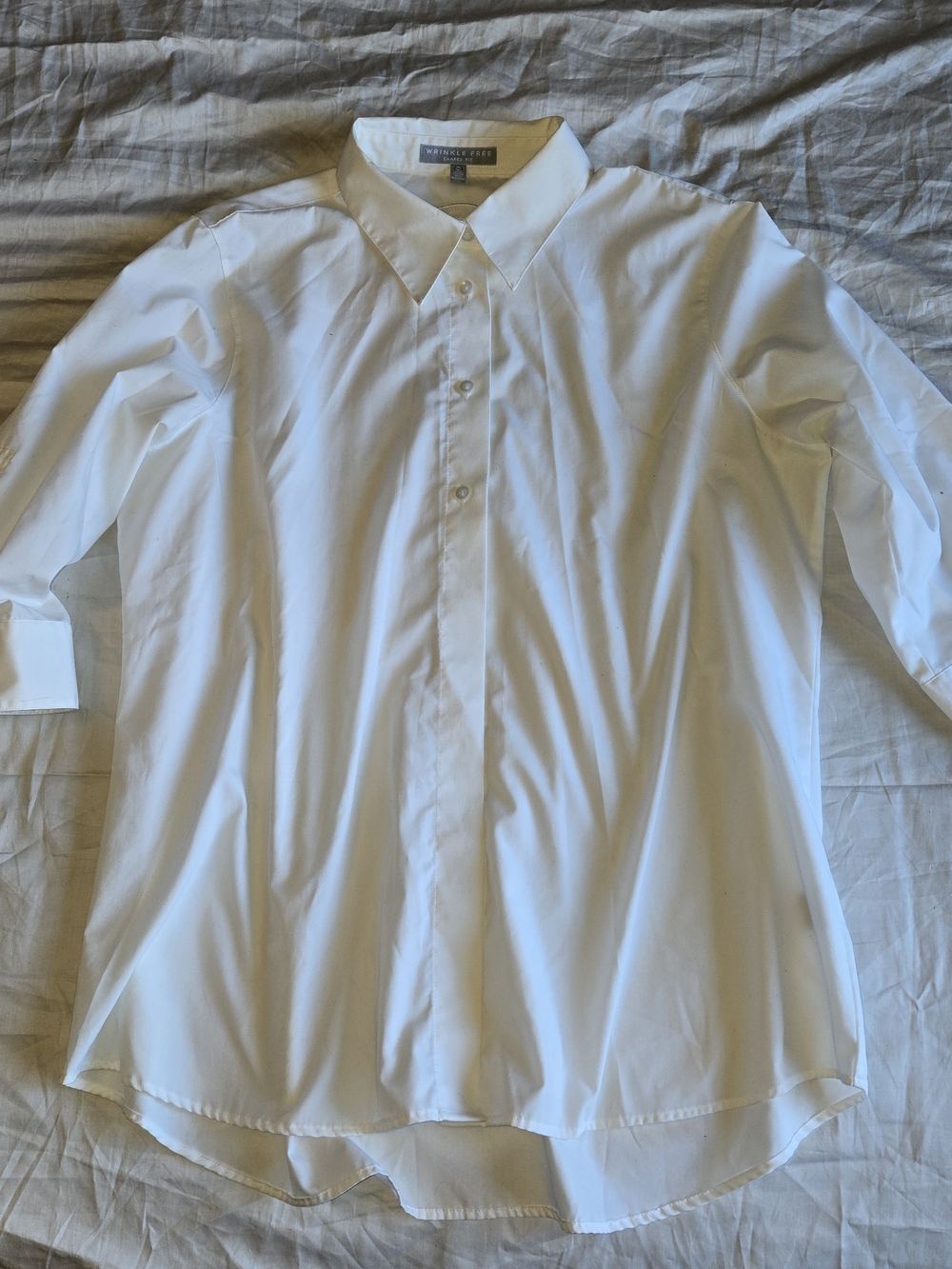 Foxcroft White Long-Sleeve Dress Shirt